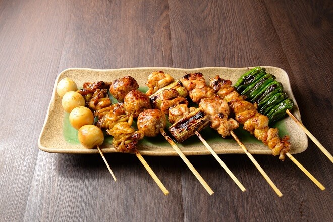 串焼き7本盛り　5本盛り+うずら玉子、ししとう
